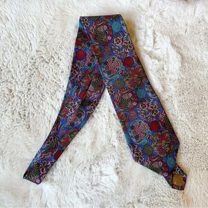 Vintage Perry Ellis Handmade Floral Artsy‎ Abstract Printed Silk Print Mens Tie
